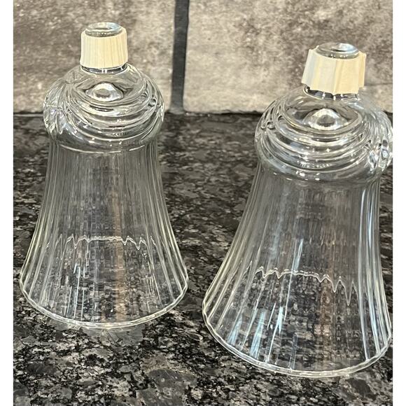 2 Vintage Homco Renaissance Clear Glass Votive Cups Candle Holders 5.25” Ribbed - Picture 2 of 4